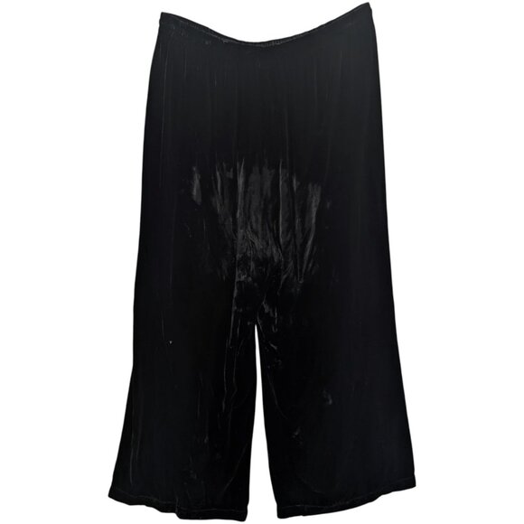 RTW Charleston Silk Velvet Pants Womens Black Wide Leg High Pleated Pull On OSFA - Picture 2 of 9